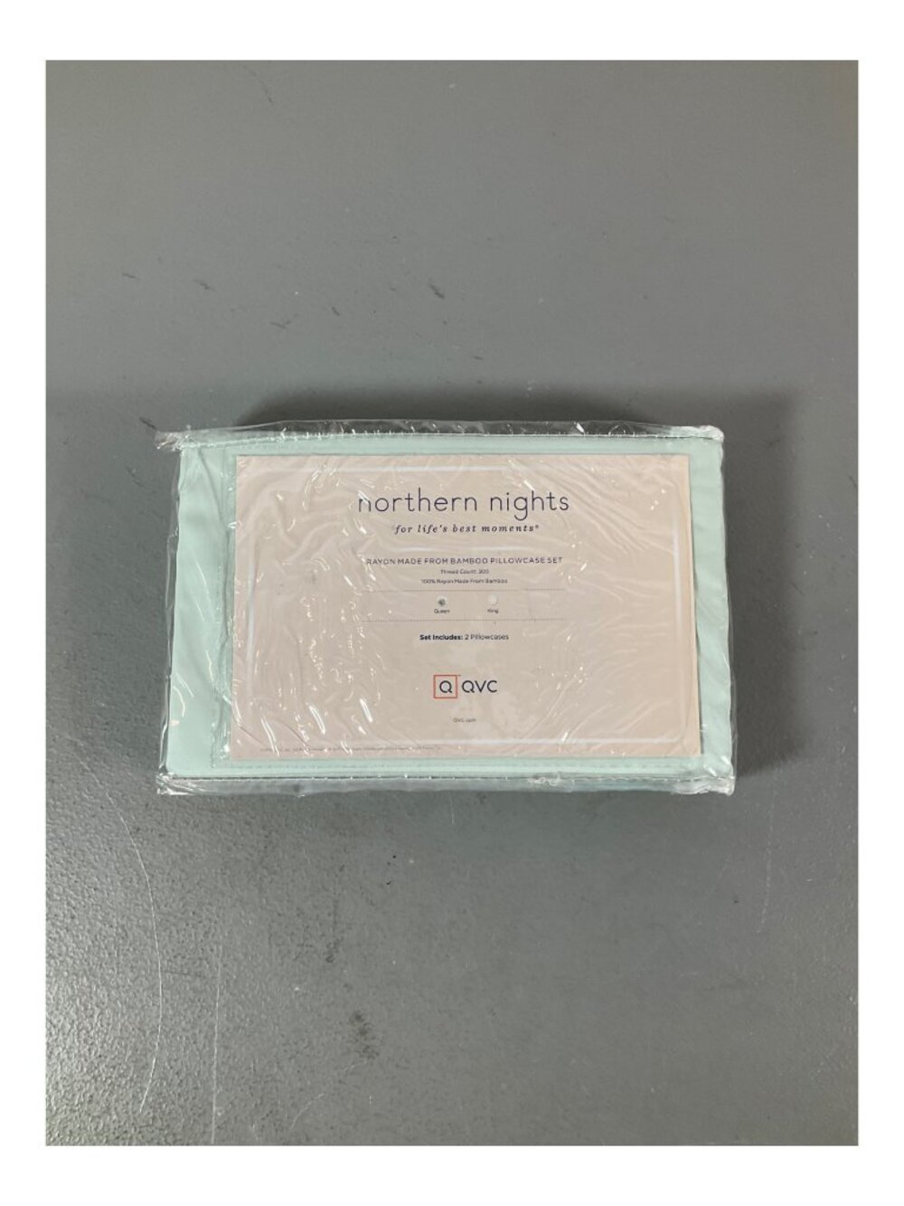 Northern Nights Queen Bamboo Pillowcase Set, 300TC, Seaglass - Includes 2 Cases